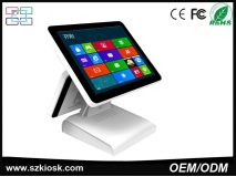 Κίνα εργοστάσιο Ταμείο εγγραφείτε 15 ιντσών TFT LCD διπλής οθόνης Touch Terminal POS