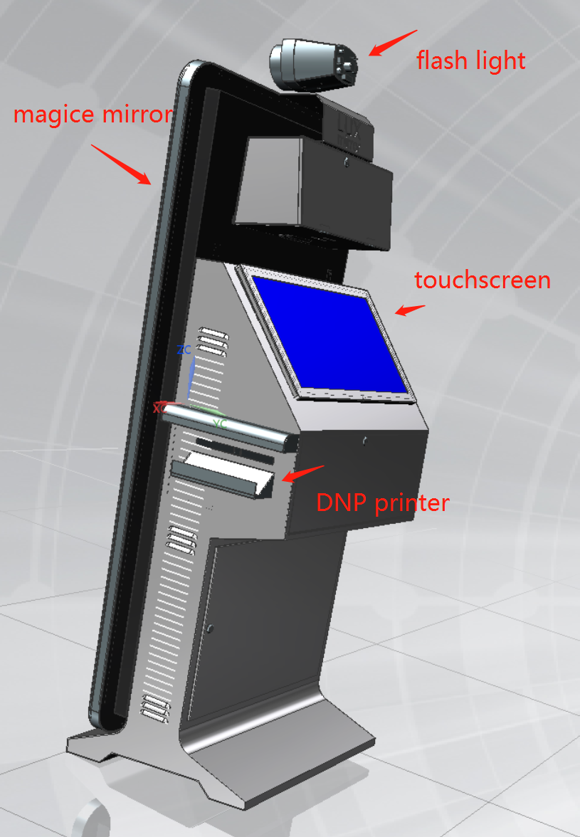 magic mirror multi touch kiosk for photo booth me